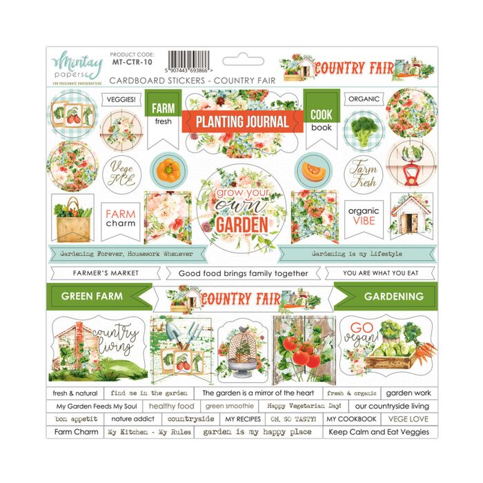 Mintay - 12 X 12 CARDBOARD STICKERS - COUNTRY FAIR