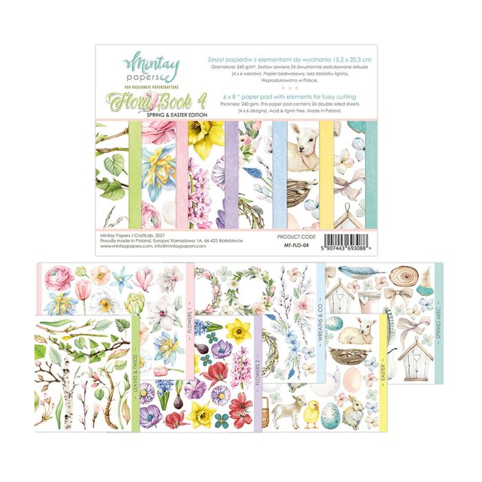Mintay - 6 X 8 FLORA BOOK 4 - ELEMENTS FOR PRECISE CUTTING