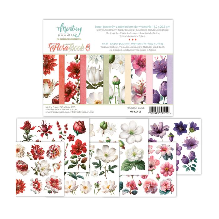 Mintay 6 X 8 BOOK - ELEMENTS FOR PRECISE CUTTING - FLORA 6