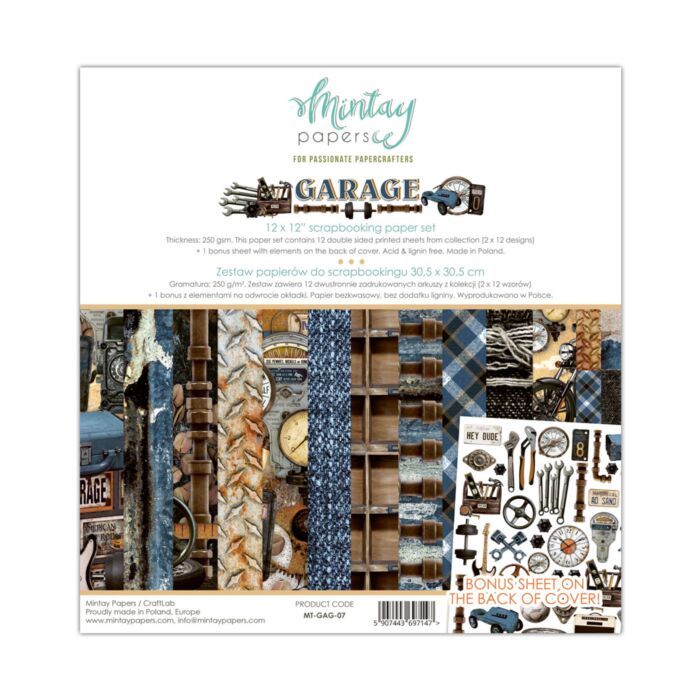 Mintay 12 X 12 PAPER SET - GARAGE