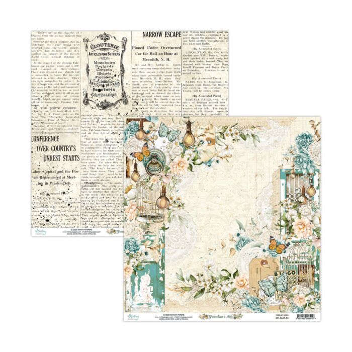Mintay 12 X 12 PAPER - GRANDMA'S ATTIC 01