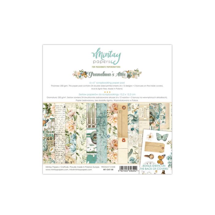 Mintay - 6 X 6 PAPER PAD - GRANDMA'S ATTIC