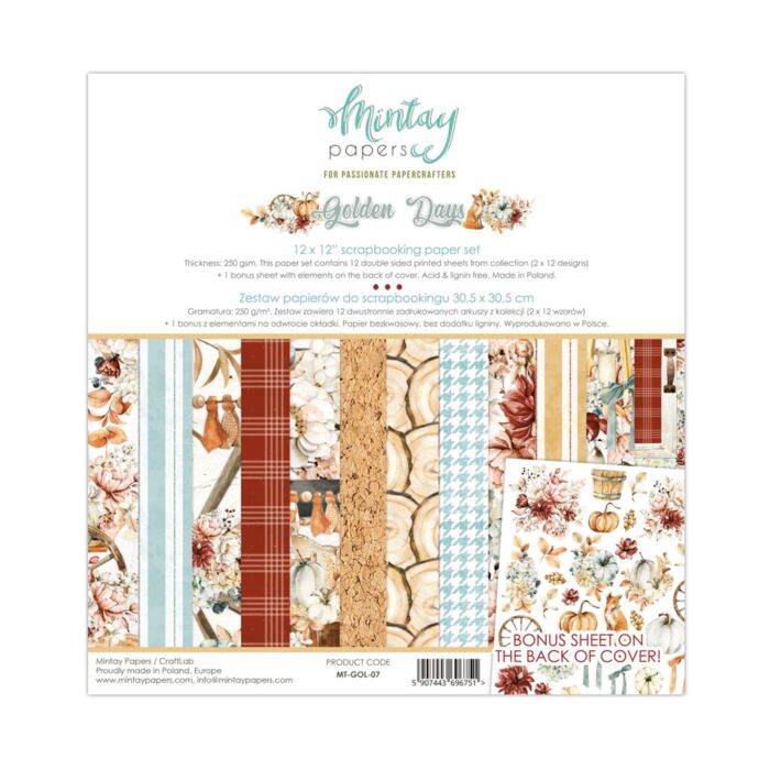 Mintay - 12 X 12 PAPER SET - GOLDEN DAYS