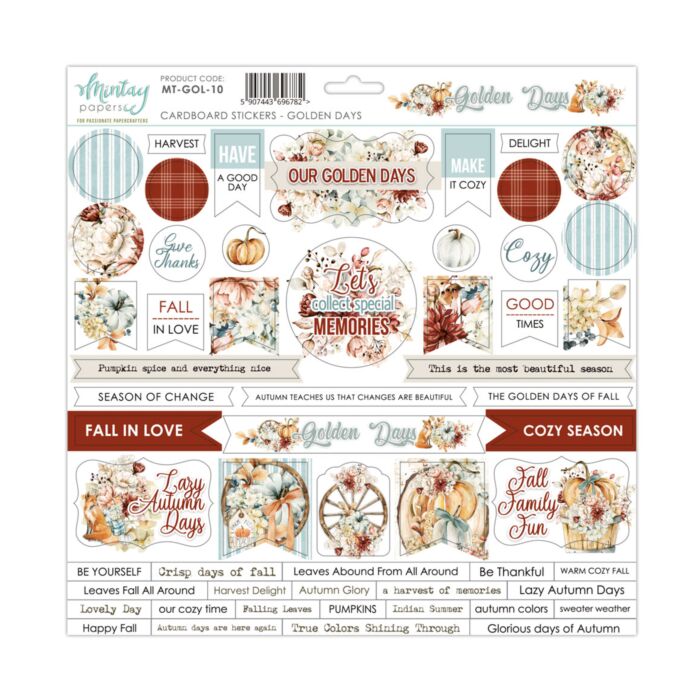 Mintay - 12 X 12 CARDBOARD STICKERS - GOLDEN DAYS