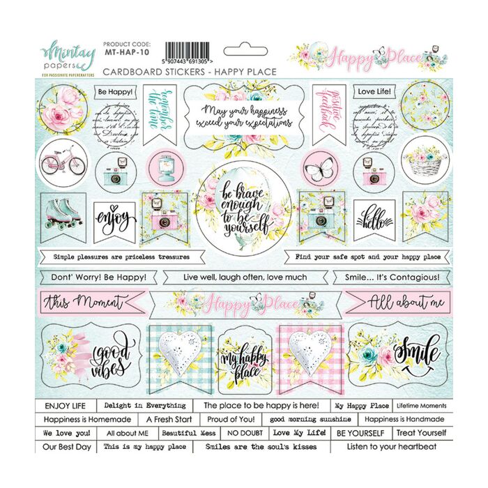 Mintay -  12 X 12 CARDSTOCK STICKERS - HAPPY PLACE