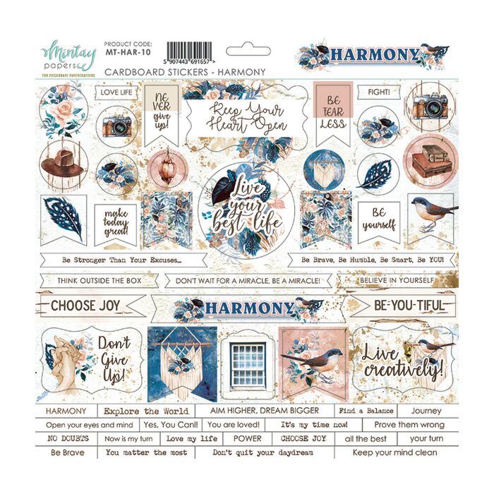 Mintay - 12 X 12 CARDBOARD STICKERS - HARMONY