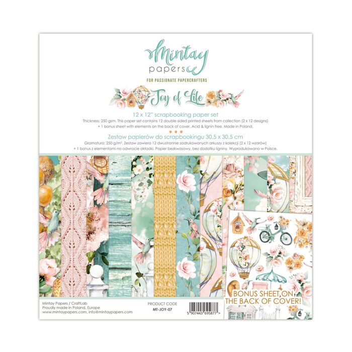Mintay - 12 X 12 PAPER SET - JOY OF LIFE