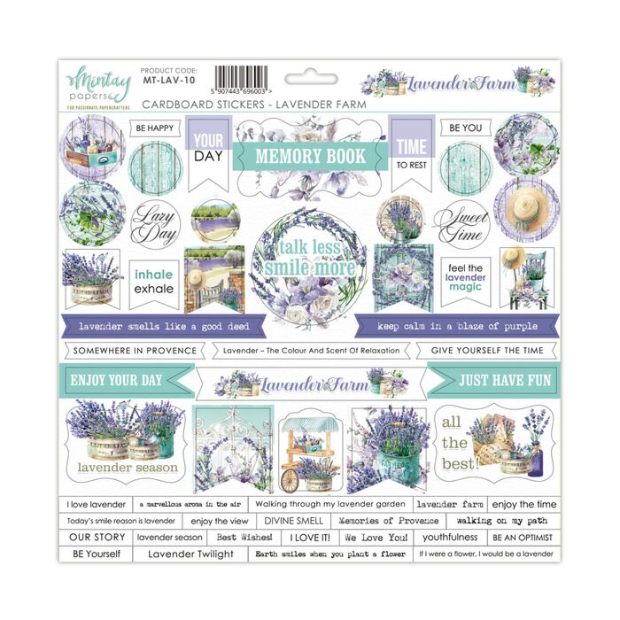 Mintay - 12 X 12 CARDBOARD STICKERS - LAVENDER FARM *Discontinued*