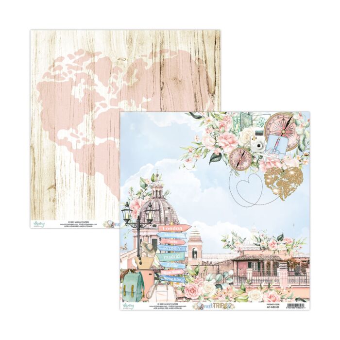 Mintay 12 X 12 PAPER - NEXT TRIP 01 *Discontinued*