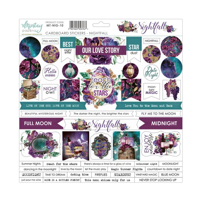 Mintay - 12 X 12 CARDBOARD STICKERS - NIGHTFALL