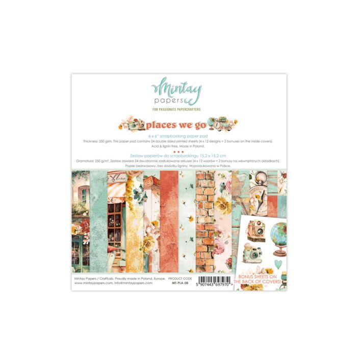 Mintay 6 X 6 PAPER PAD - PLACES WE GO