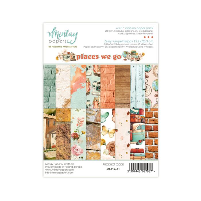 Mintay 6 X 8 ADD-ON PAPER PAD - PLACES WE GO
