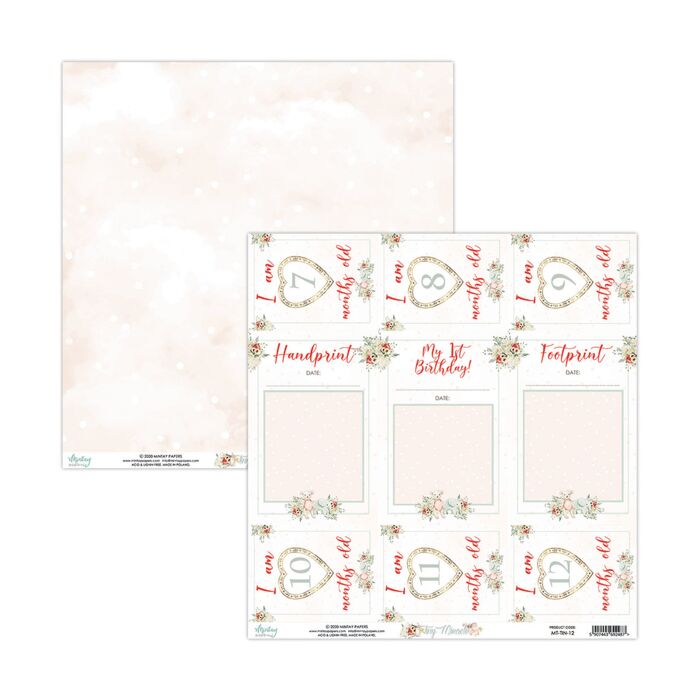 Mintay - 12 X 12 PAPER - TINY MIRACLE BABY MILESTONES 12