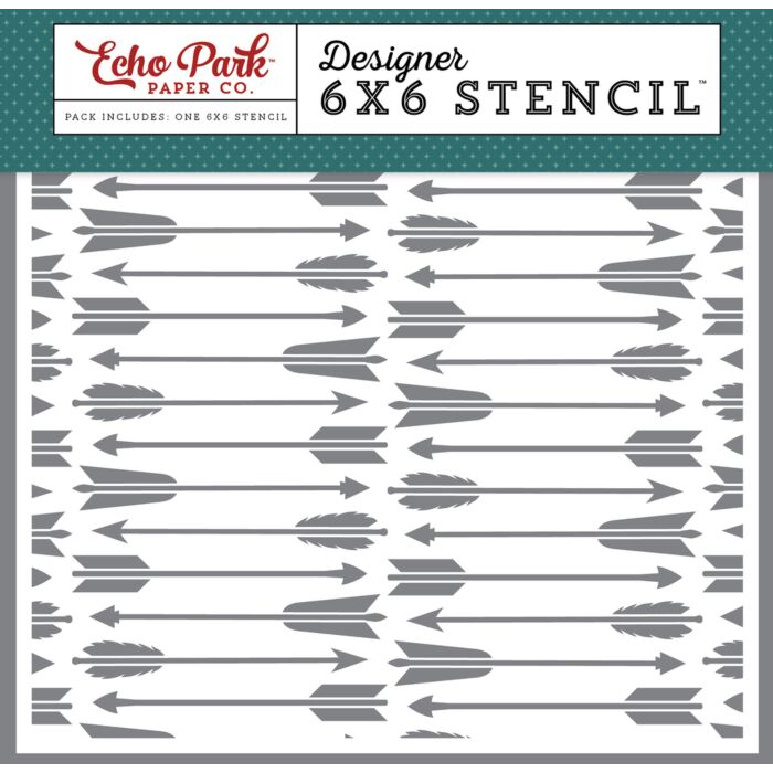 Echo Park Archery Arrow 6x6 stencil with repeating arrow pattern
