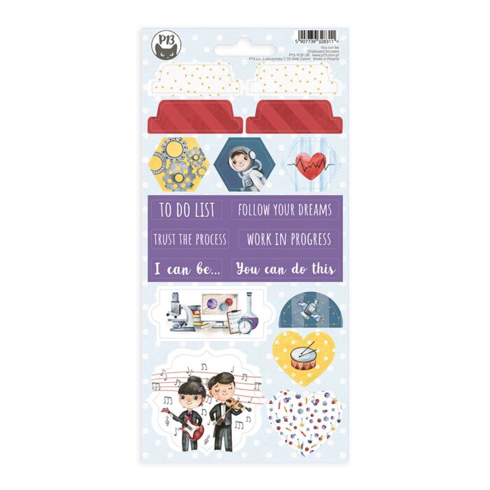 P13 Chipboard Sticker Sheet