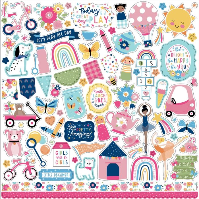 Echo Park Play All Day Girl Element Sticker