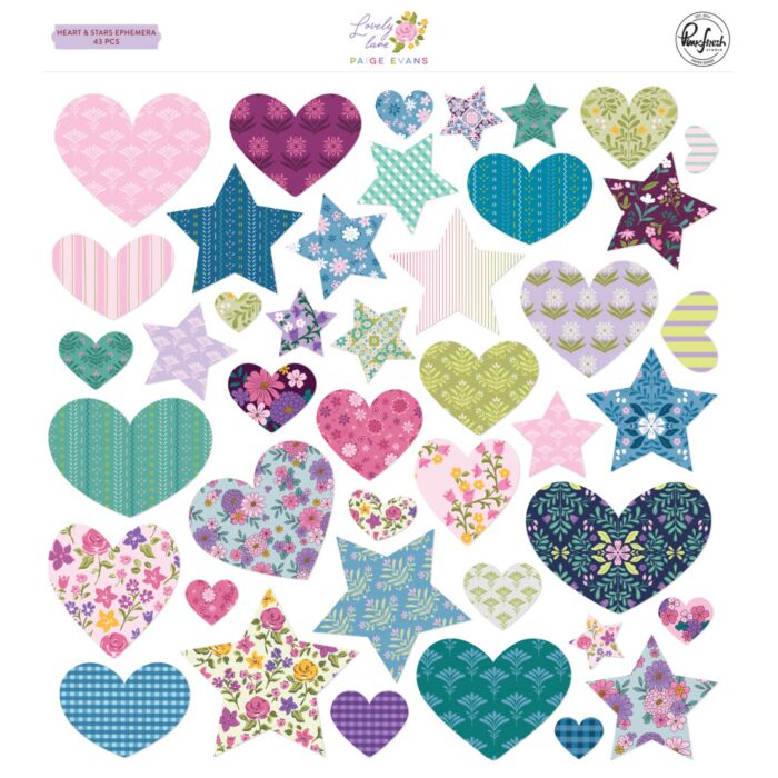 Pinkfresh Studio Hearts & Stars Ephemera
