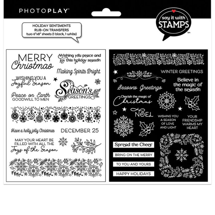 Photo Play Paper Say It With Stamps Rub-on Transfers