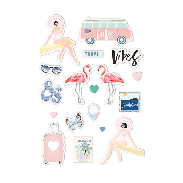 Prima - Santorini Collection - Puffy Stickers