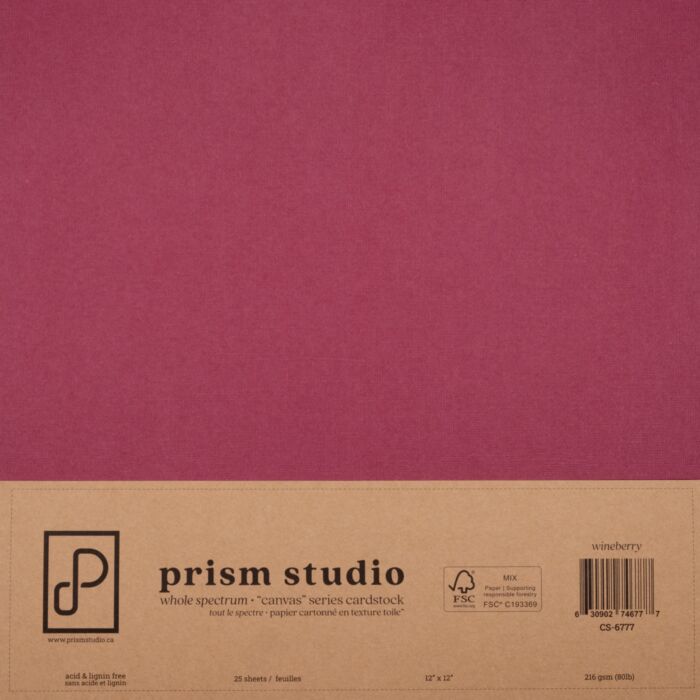 Prism Studio 12X12 Whole Spectrum "Canvas" Series Textured Cardstock