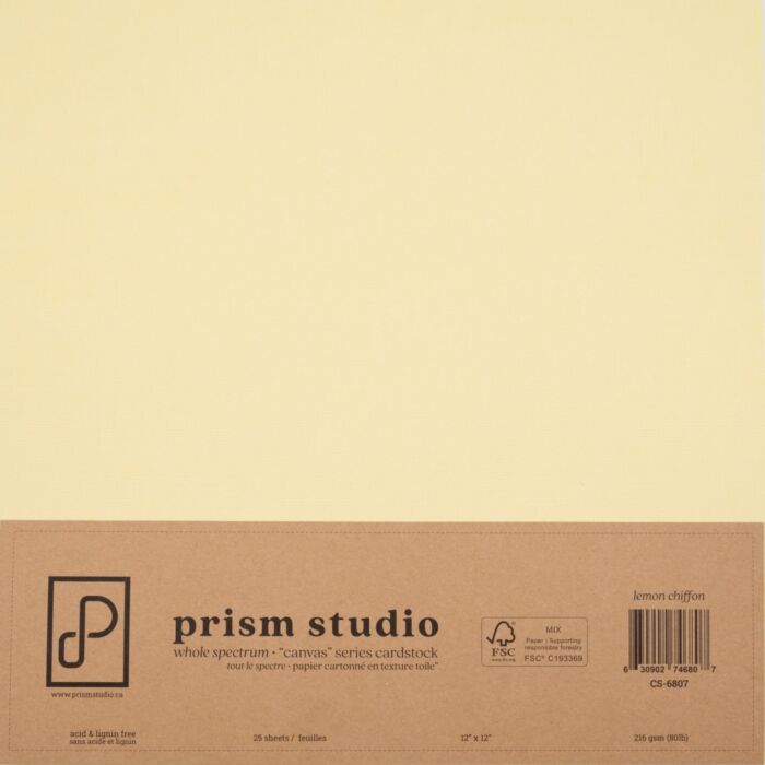 Pre-Order Prism Studio 12X12 Whole Spectrum "Canvas" Series Textured Cardstock