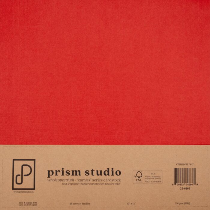 Prism Studio 12X12 Whole Spectrum "Canvas" Series Textured Cardstock
