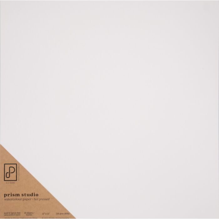 Pre-Order Prism Studio 12X12 Hot Pressed Watercolour Paper (25 sheets)