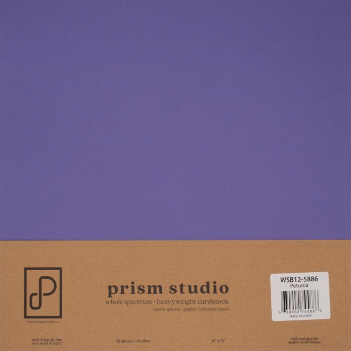 Prism Studio 12X12 Whole Spectrum Cardstock, Petunia (25 Sheets)