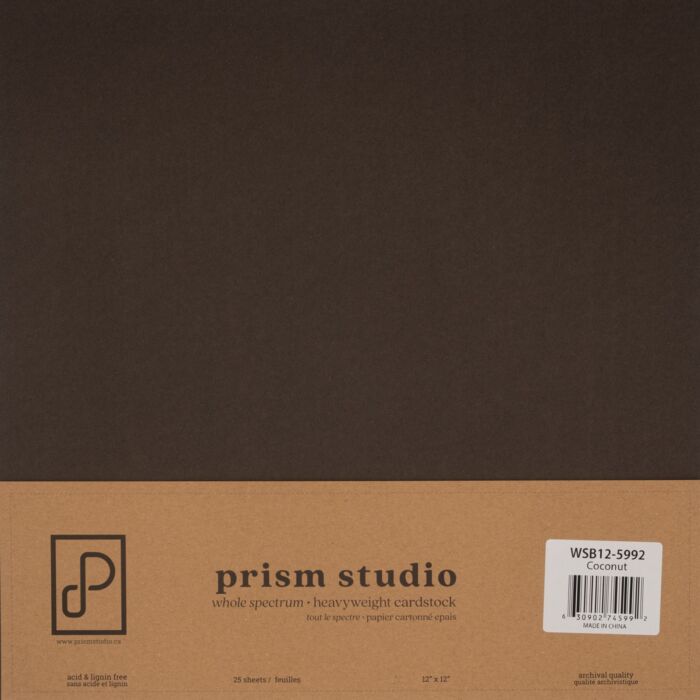 Prism Studio 12X12 Whole Spectrum Cardstock, Coconut (25 Sheets)