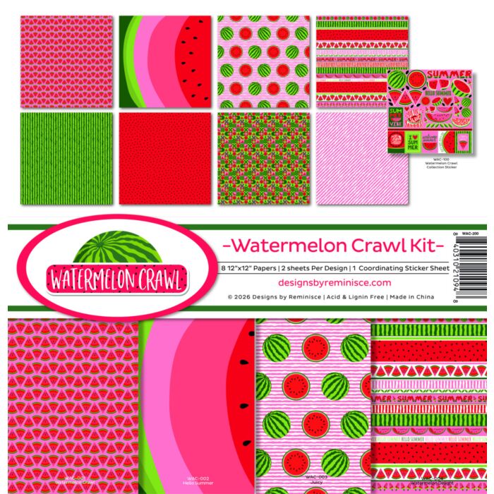 Reminisce Watermelon Crawl 12X12 Collection Kit