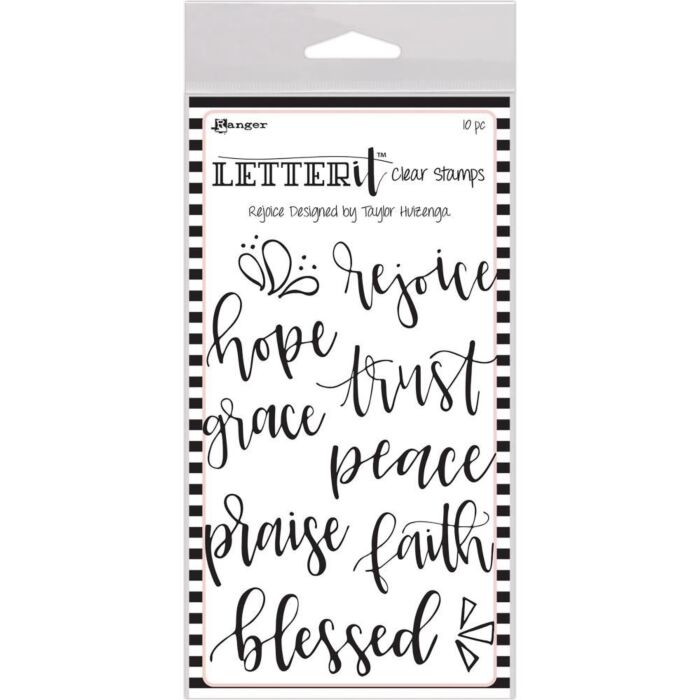 Ranger Letter It Clear Stamp Set 4"X6" Rejoice