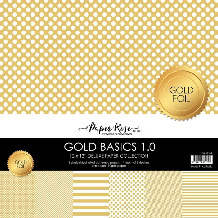 Paper Rose 12X12 Paper Collection, Gold Basics 1.0 (Gold Foil)