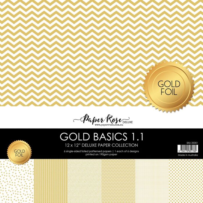 Paper Rose 12X12 Paper Collection, Gold Basics 1.1 (Gold Foil)