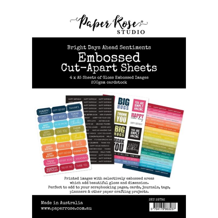 Paper Rose Embossed Cut-Apart Sheets