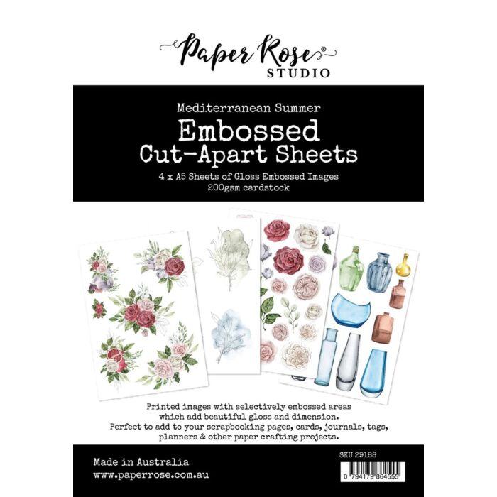 Paper Rose Embossed Cut-Apart Sheets