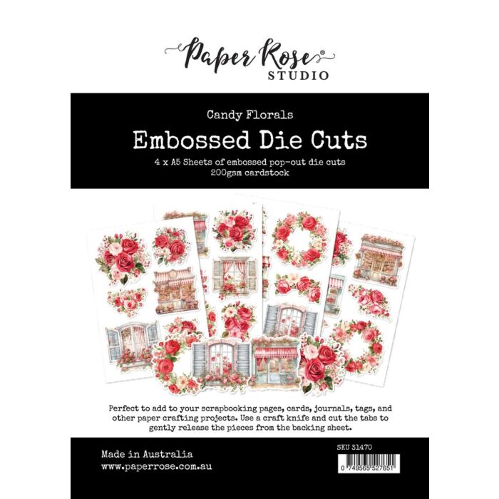 Paper Rose Embossed Die Cuts