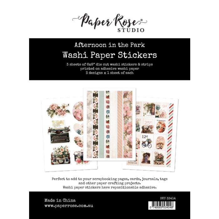 Paper Rose 6X8 Washi Paper Sticker Pack