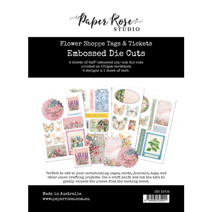 Paper Rose Embossed Die Cuts
