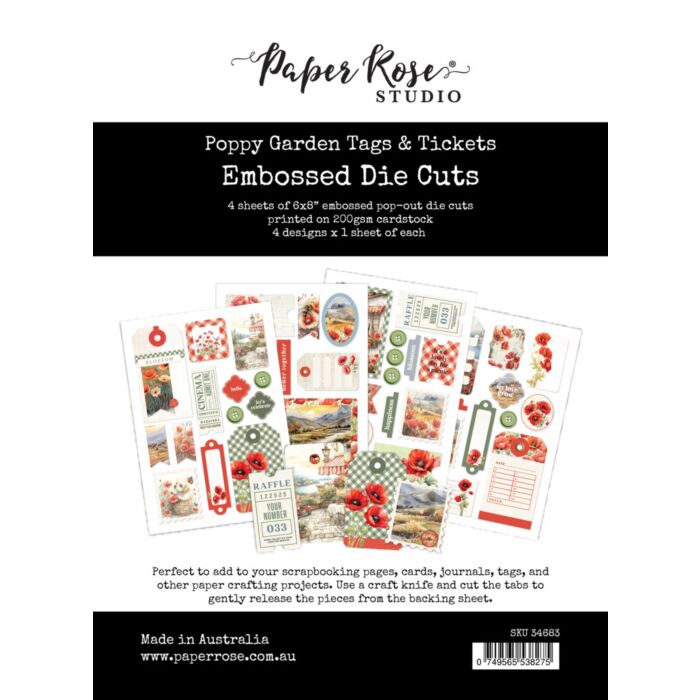 Paper Rose Embossed Die Cuts