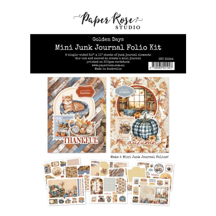 Paper Rose 8.5X11 Mini Junk Journal Folio Kit