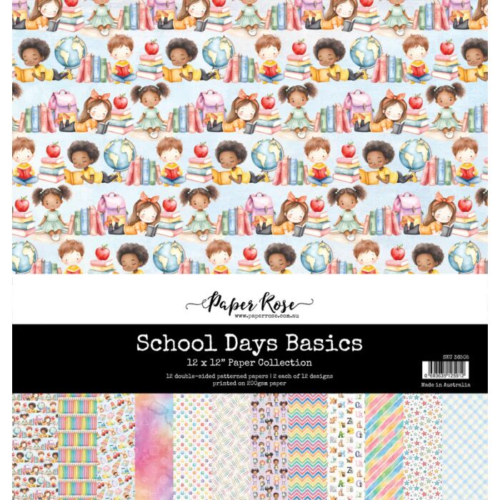 Paper Rose Studio School Days Basics 12x12 Paper Collection