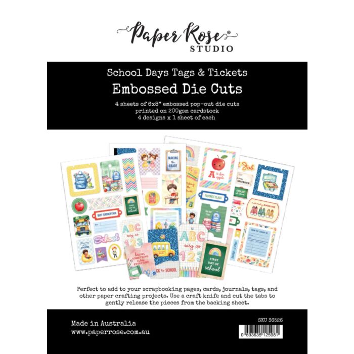 Paper Rose Studio School Days Tags & Tickets Embossed Die Cuts