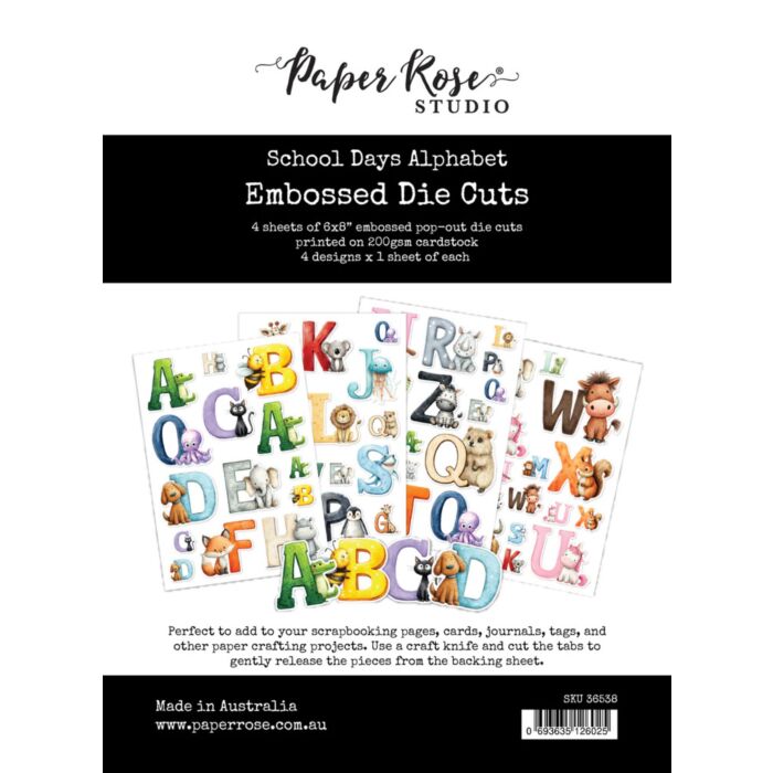 Paper Rose Studio School Days Alphabet Embossed Die Cuts