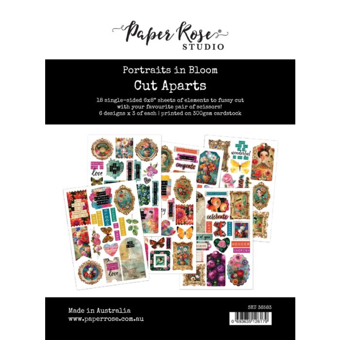 Paper Rose Portraits in Bloom Cut Aparts
