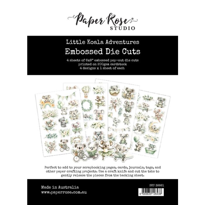 Paper Rose Studio Little Koala Adventures Embossed Die Cuts