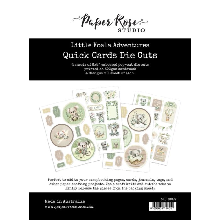 Paper Rose Studio Little Koala Adventures Quick Cards Die Cuts