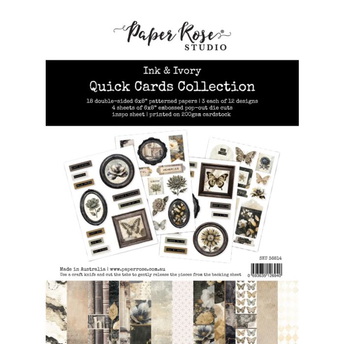 Paper Rose Studio Ink & Ivory Quick Cards Collection