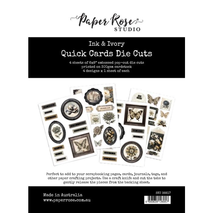 Paper Rose Studio Ink & Ivory Quick Cards Die Cuts