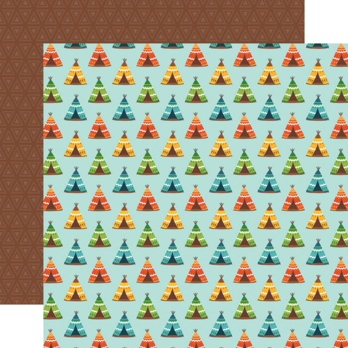 Echo Park - Summer Adventure 12x12 Double Sided Paper - Pitch a Tent