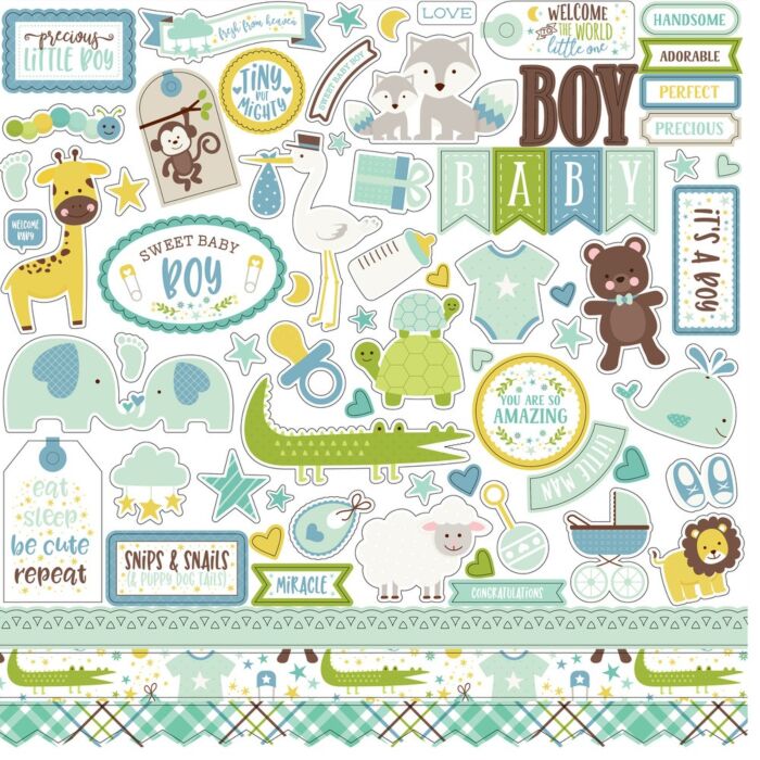 Echo Park SWEET BABY BOY ELEMENT STICKER